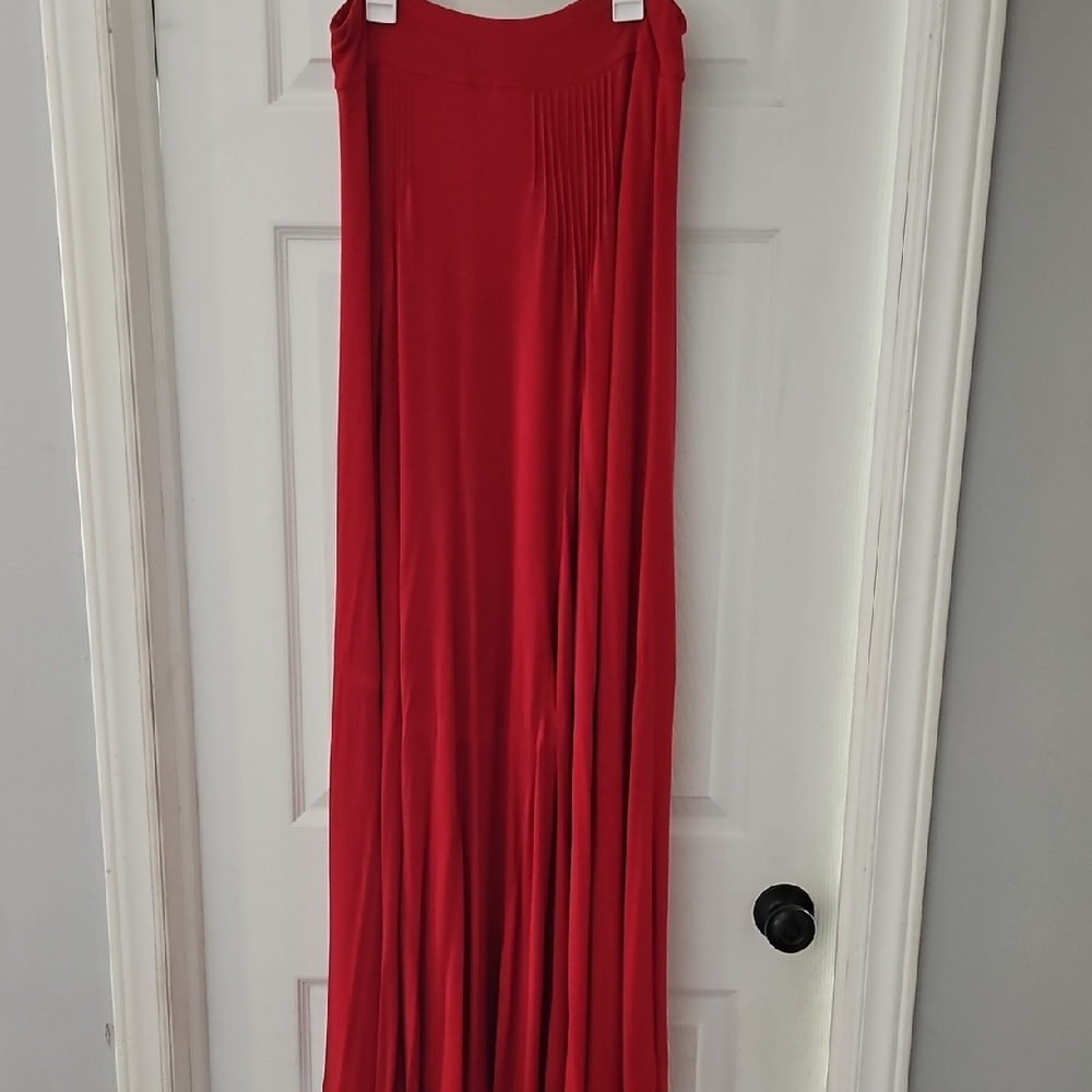 Elegant Red Maxi Skirt